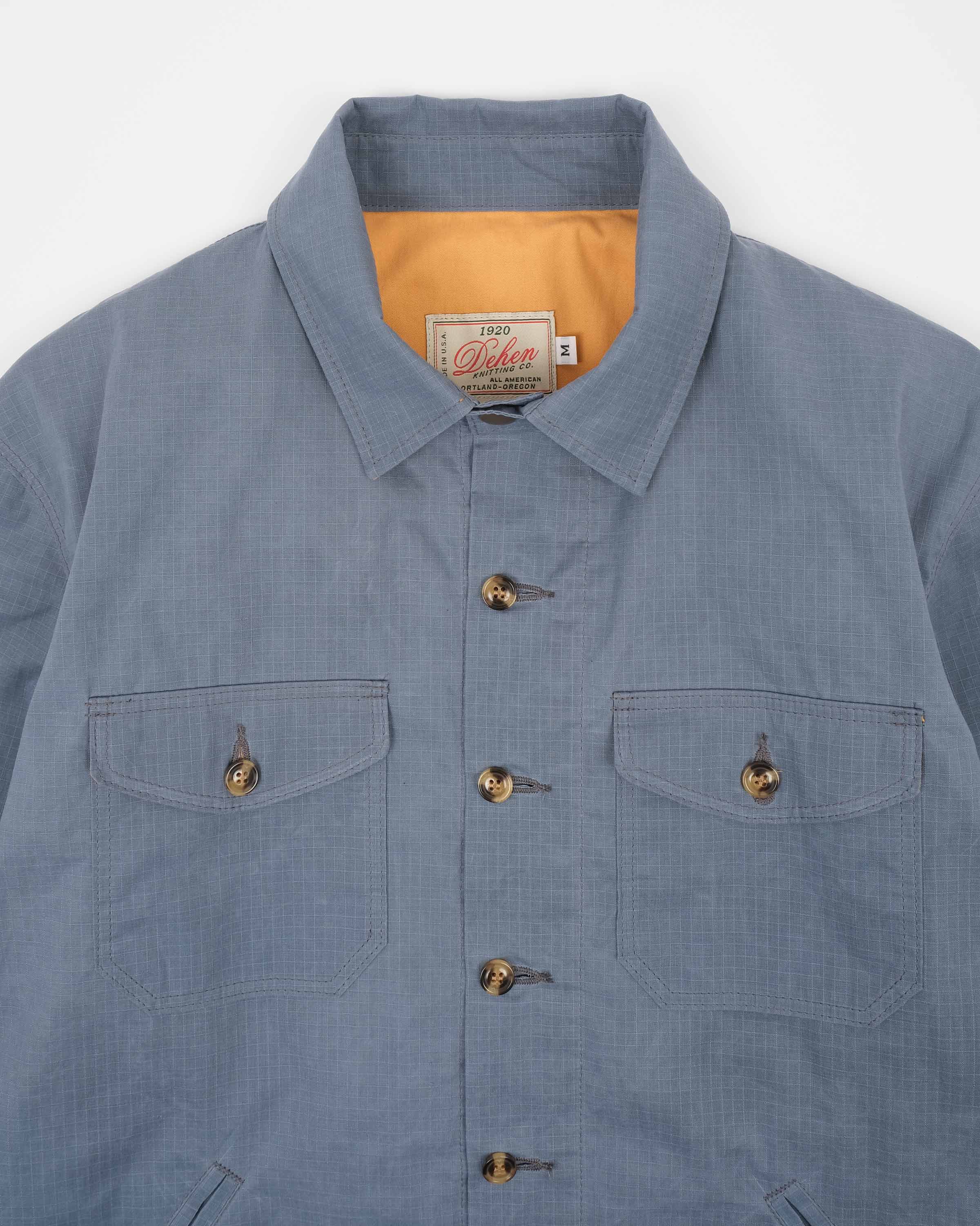 Crissman Overshirt Dry Wax Faded Blue Ripstop