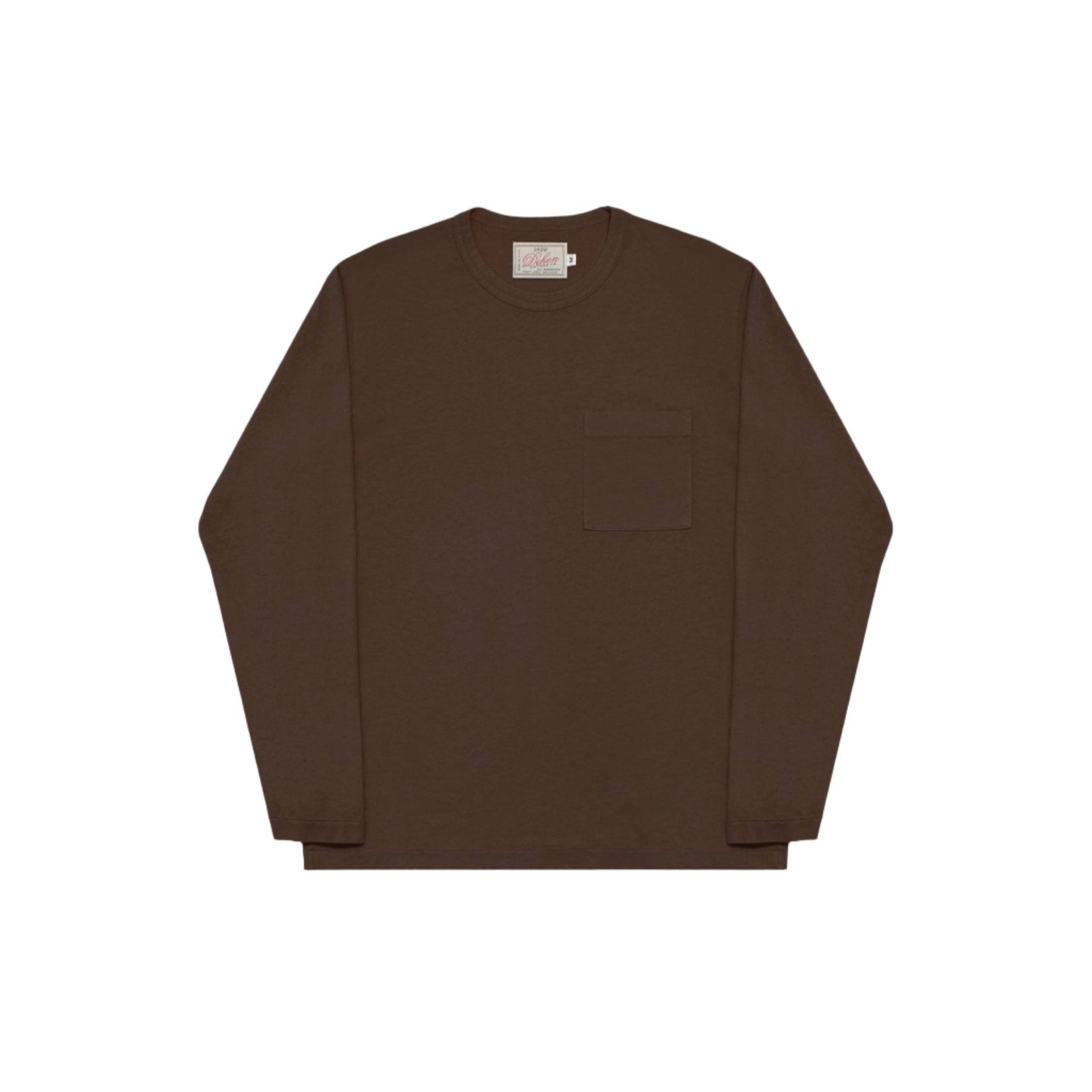 Heavy Duty Long Sleeve Pocket Tee Brown