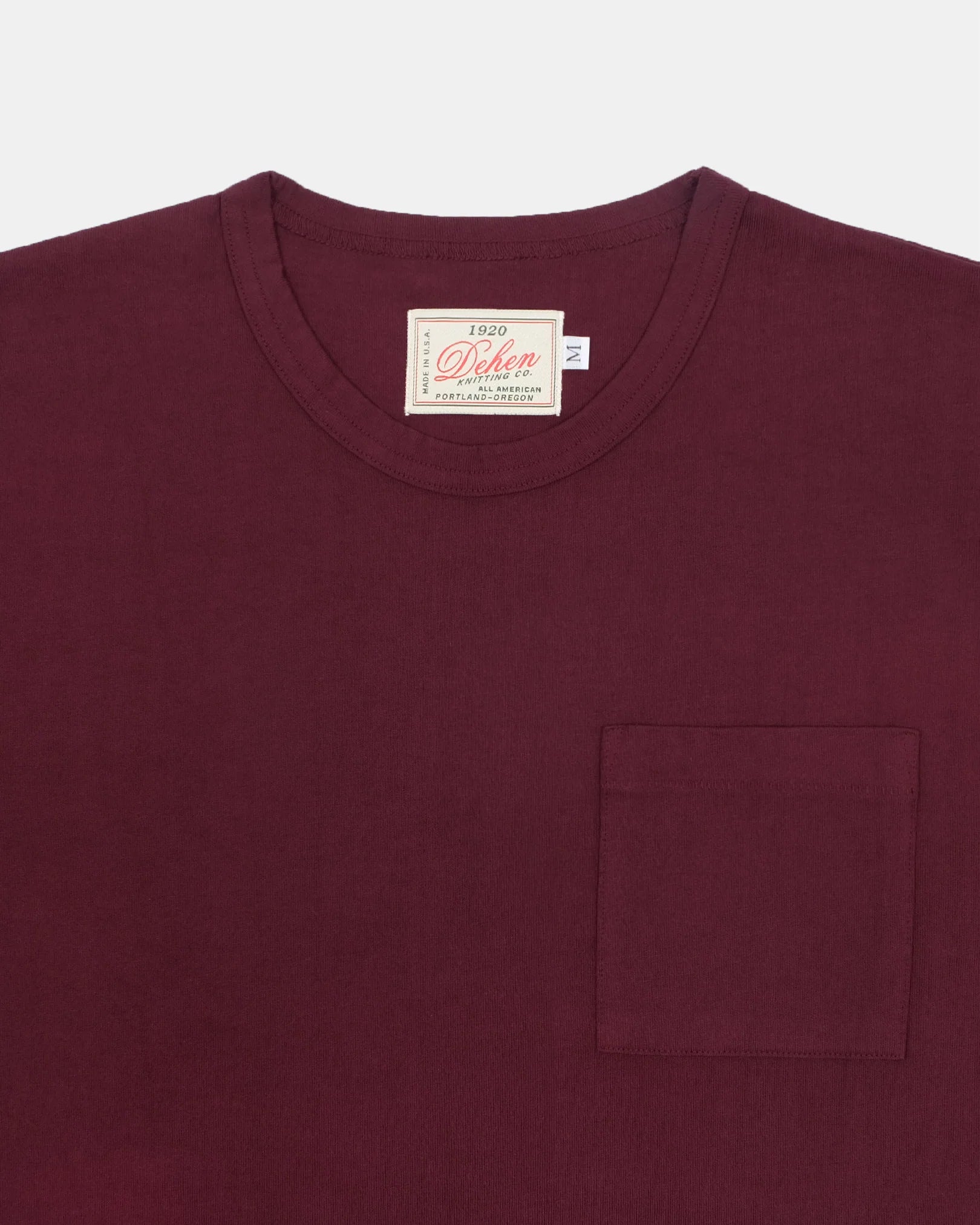 Heavy Duty Long Sleeve Pocket Tee Burgundy
