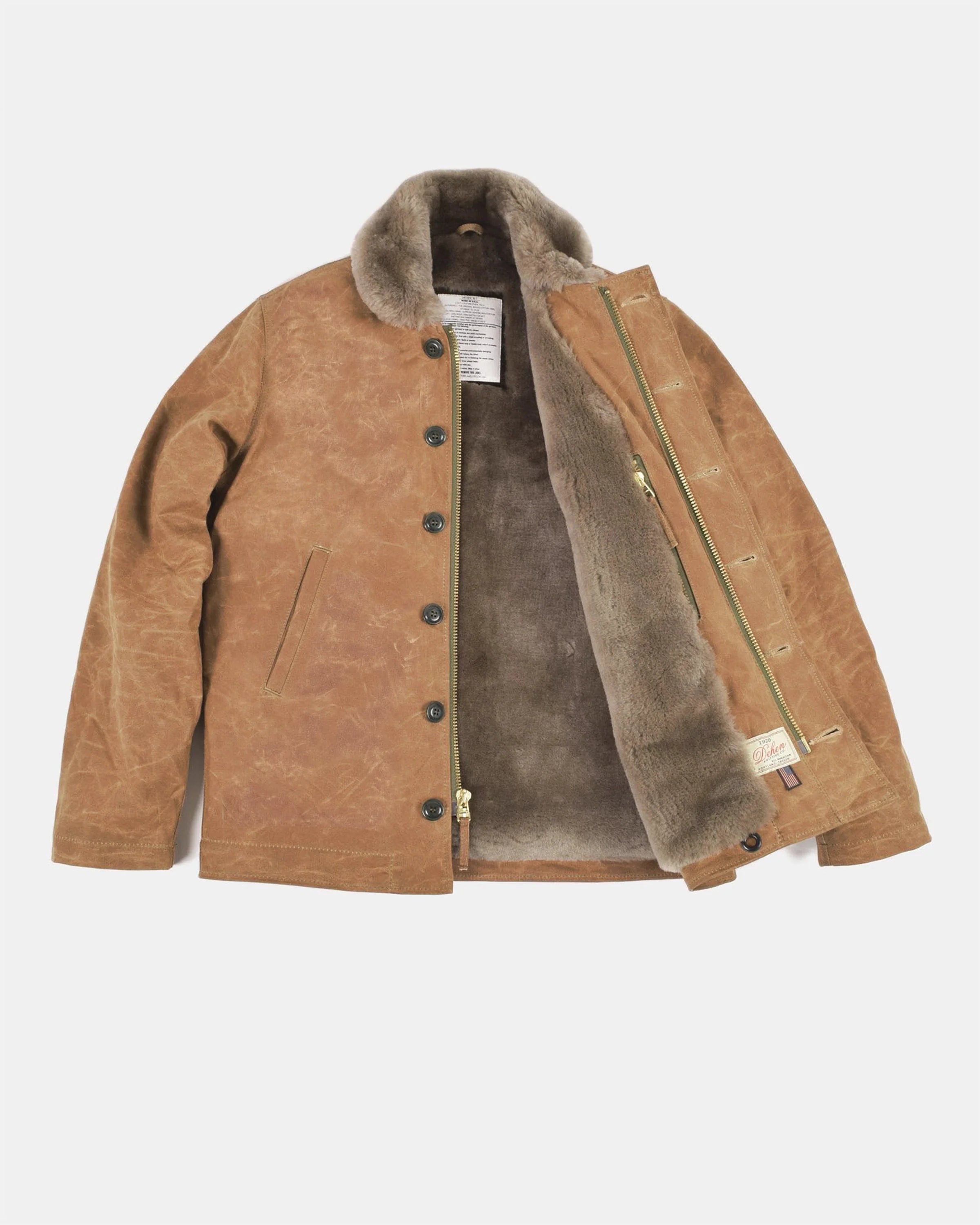 N-1 Deck Jacket Waxed Canvas Field Tan/Grey