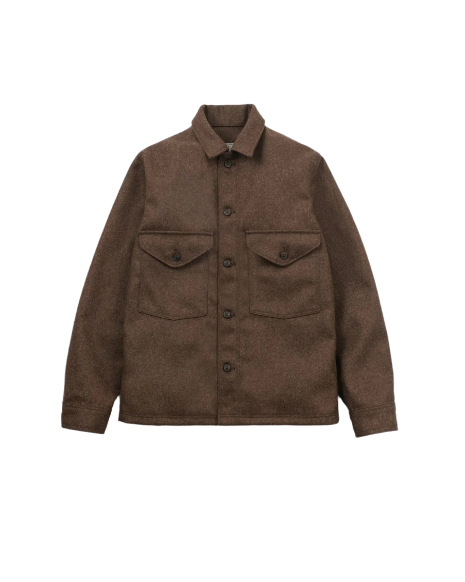 Dehen Skyline Overshirt Medium Brown Mix Wool