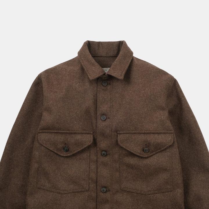 Dehen Skyline Overshirt Medium Brown Mix Wool