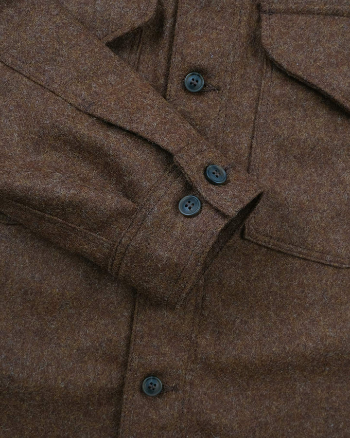 Dehen Skyline Overshirt Medium Brown Mix Wool