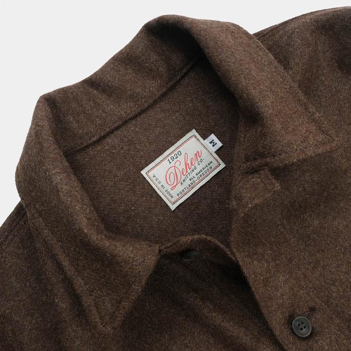 Dehen Skyline Overshirt Medium Brown Mix Wool