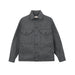 Gray flannel shirt with two front pockets on a light gray background