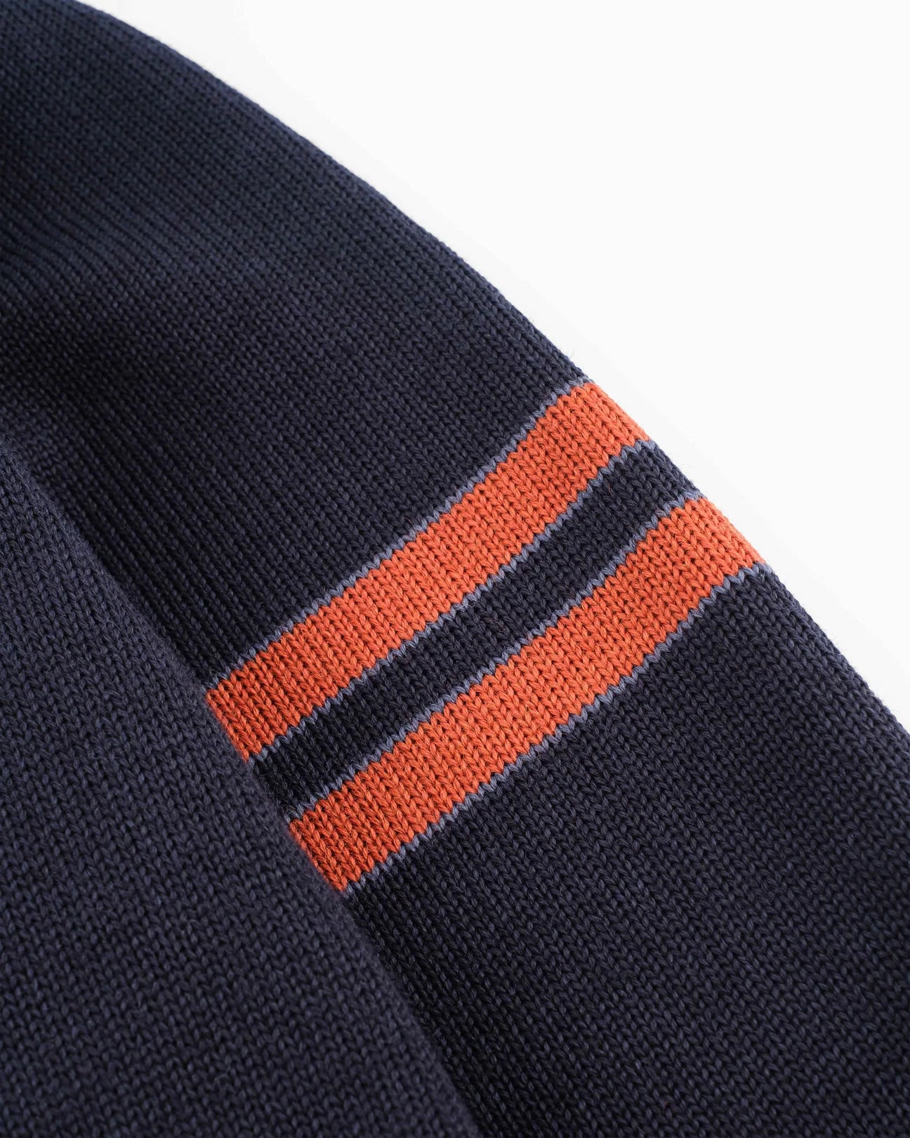 Slouchy Varsity Cardigan Sweater Dark Navy / Burnt Orange