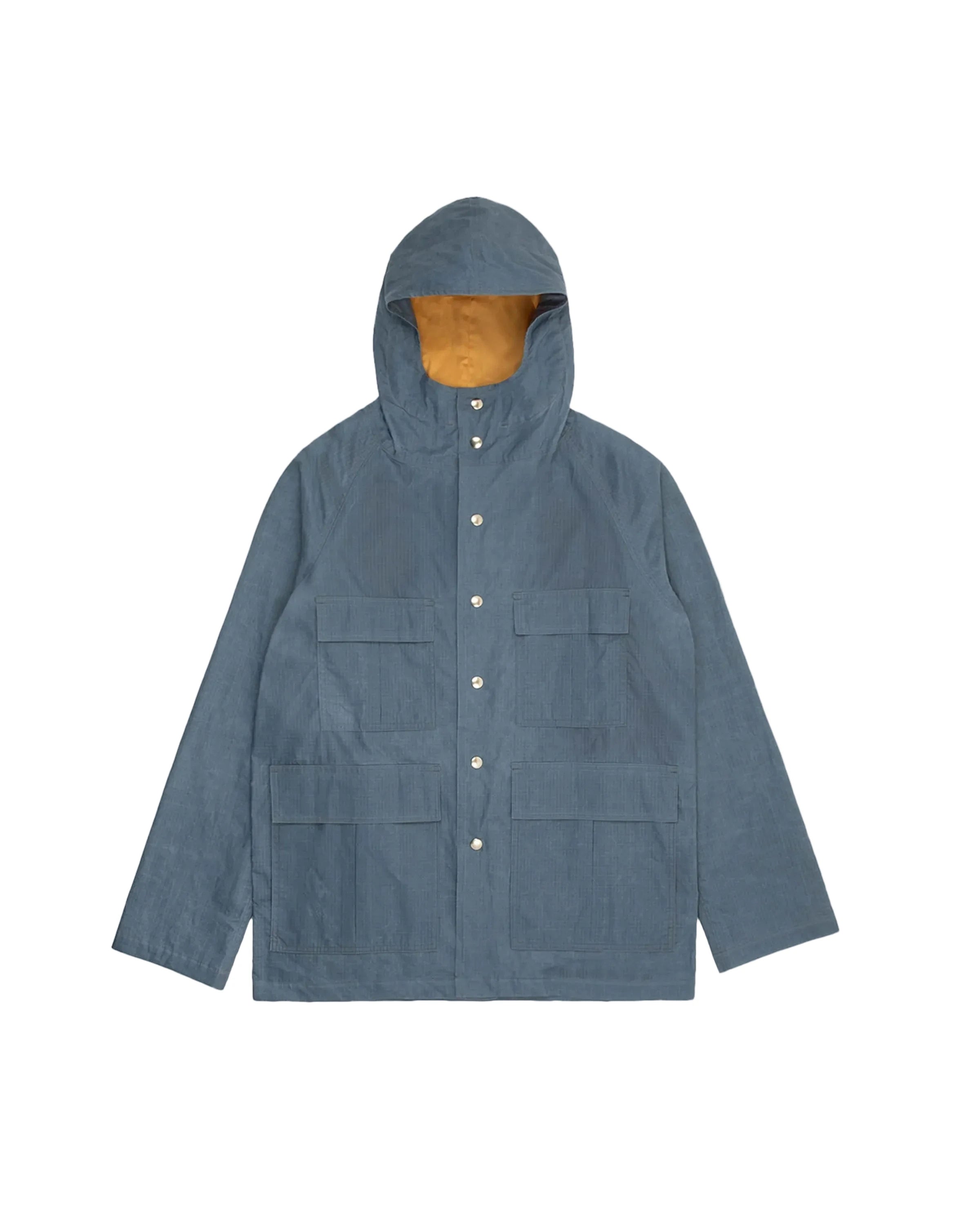 Heavy Duty Raincoat Dry Wax Faded Blue Ripstop