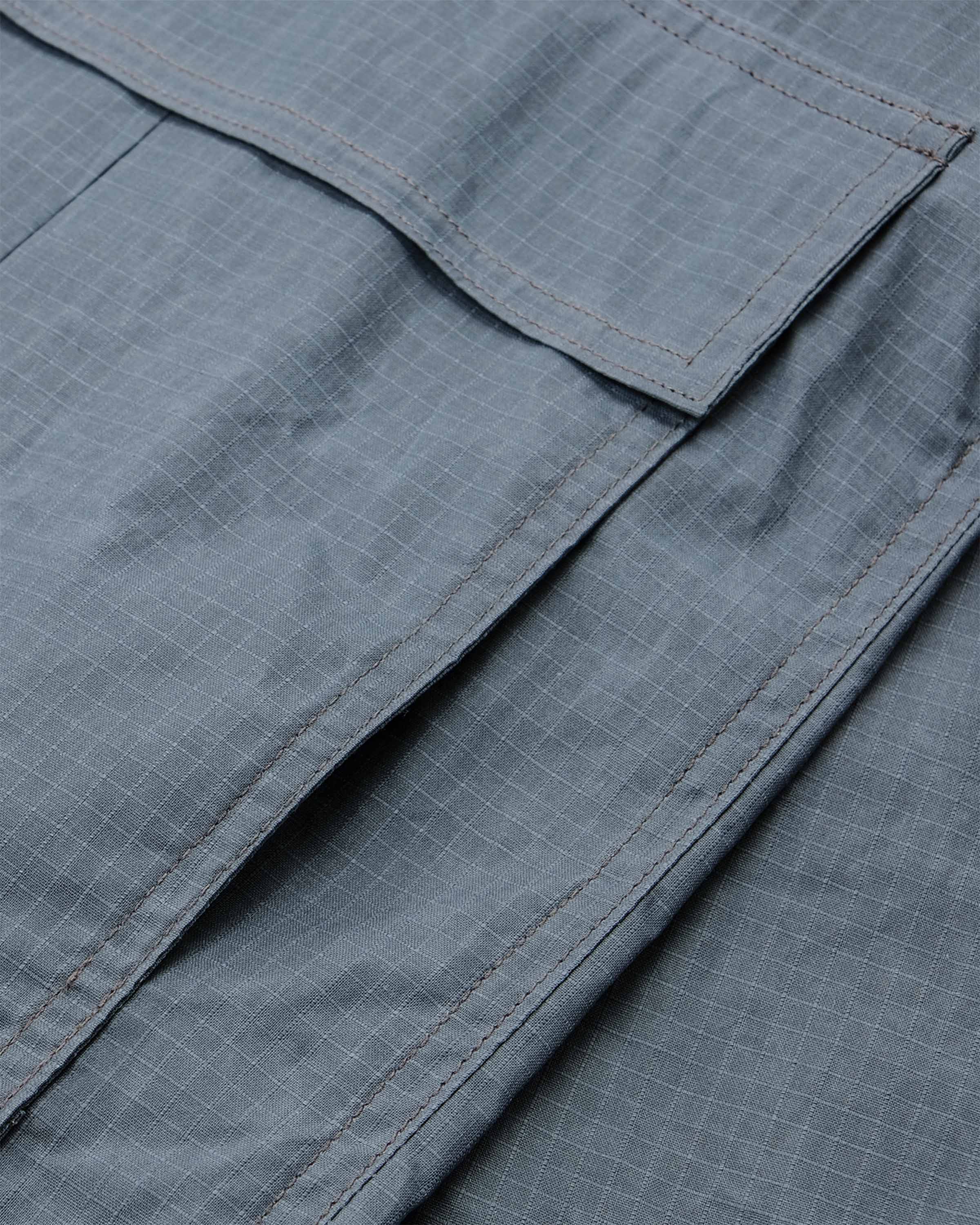 Heavy Duty Raincoat Dry Wax Faded Blue Ripstop