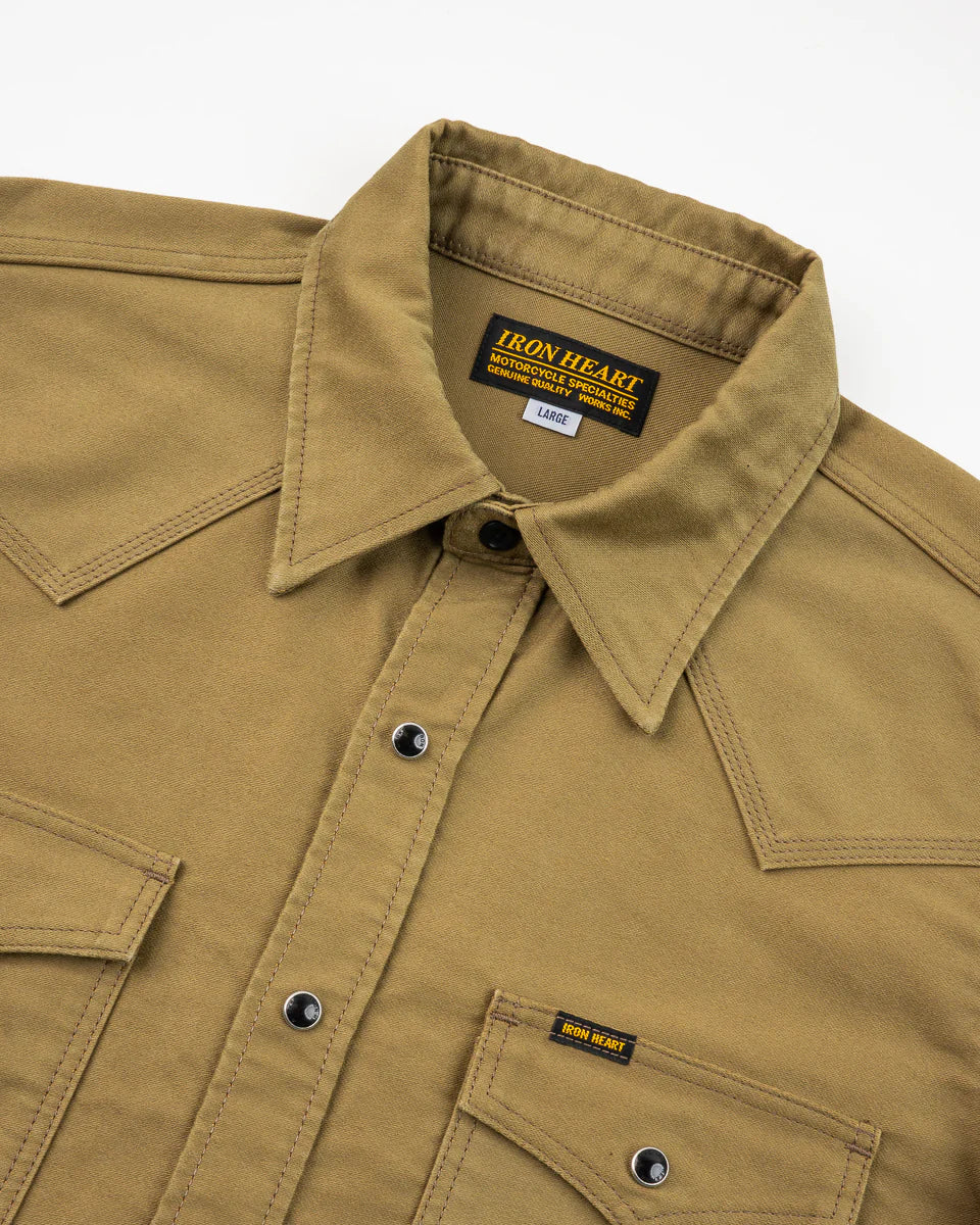 IHSH-426-KHA 12oz Military Moleskin Western Shirt - Khaki