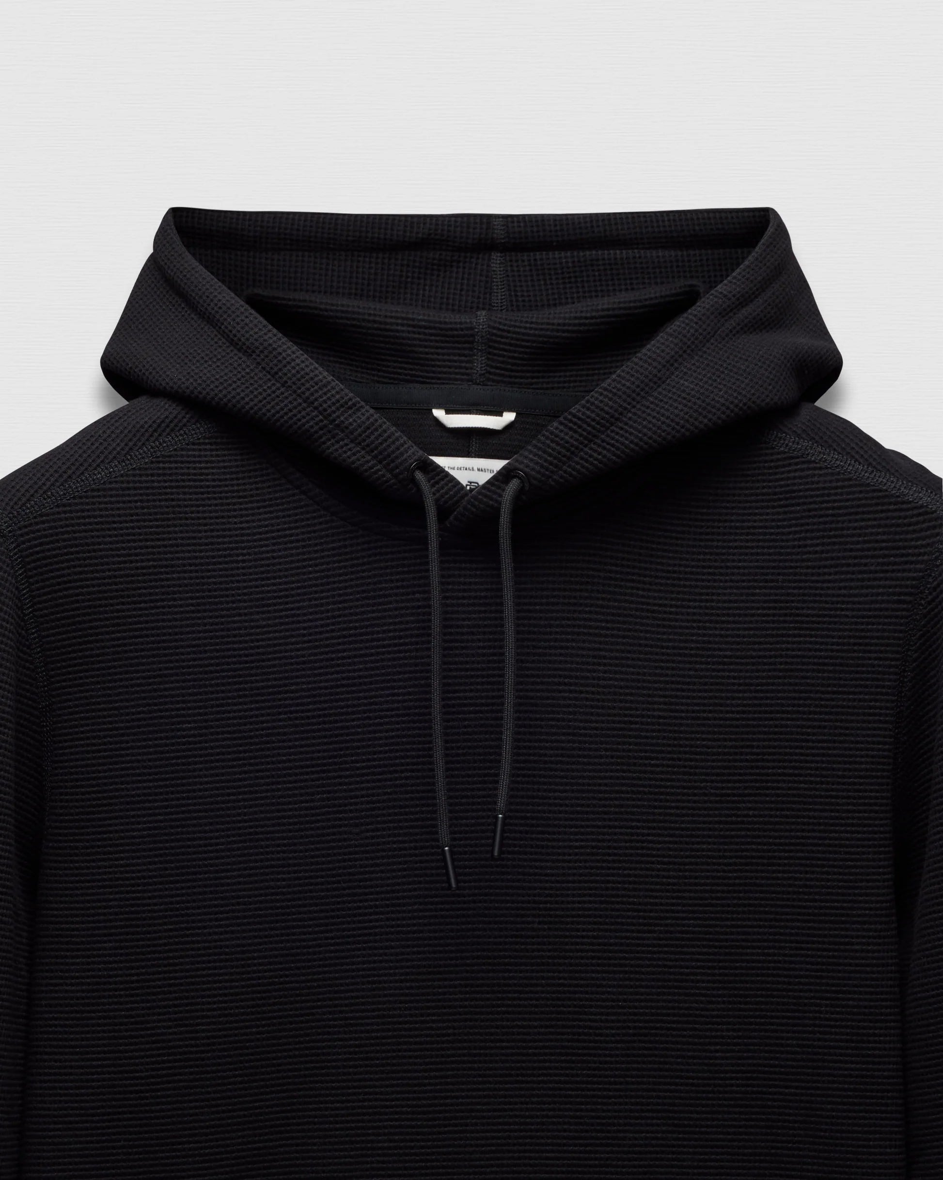 Lightweight Waffle Hoodie Black