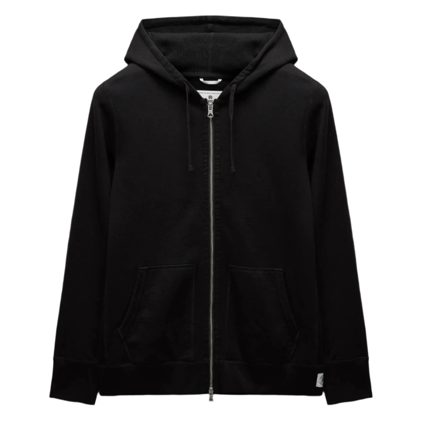 Midweight Terry Slim Zip Hoodie Black