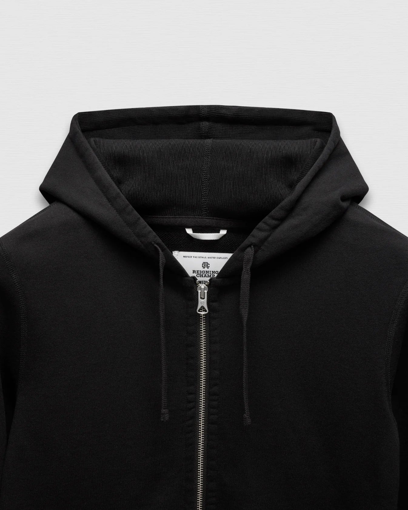 Midweight Terry Slim Hoodie Black