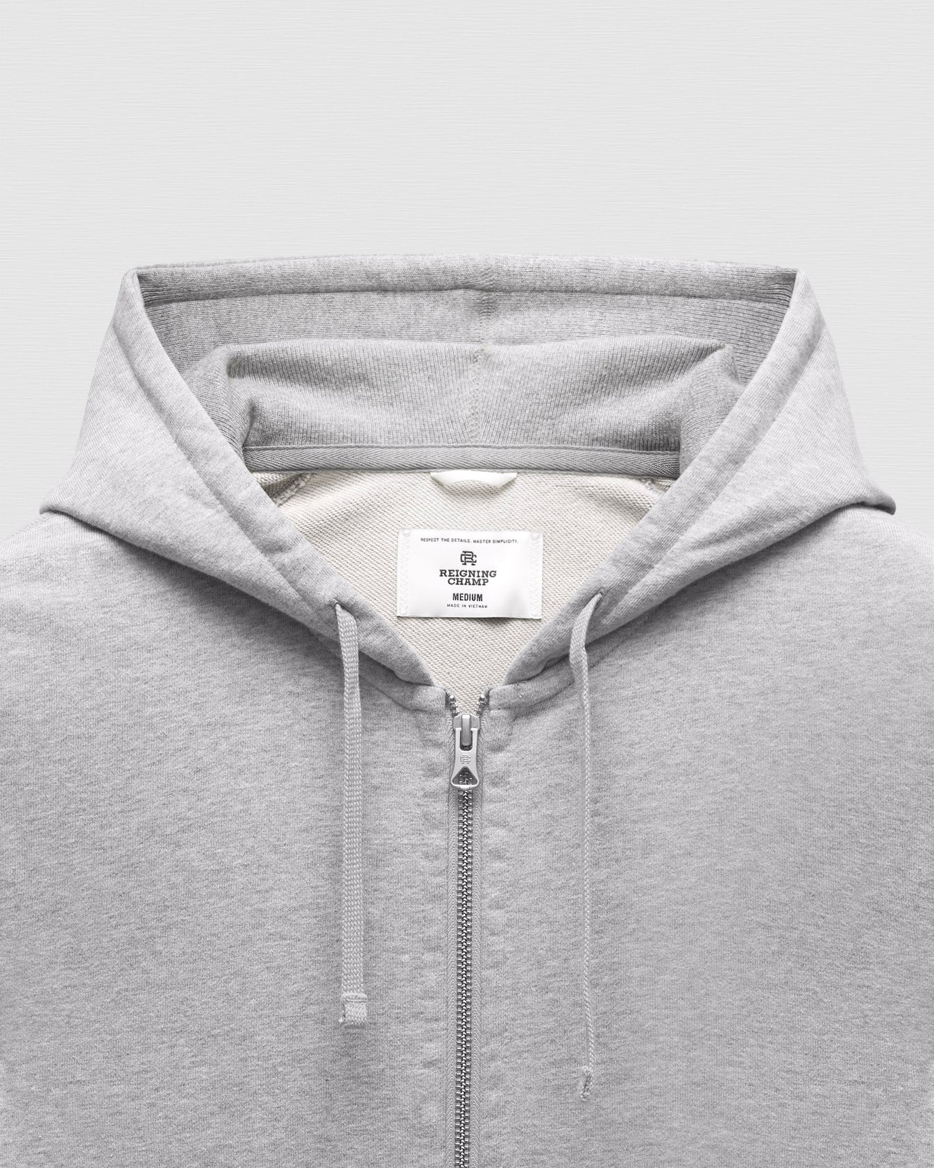 Midweight Terry Slim Zip Hoodie Heather Grey