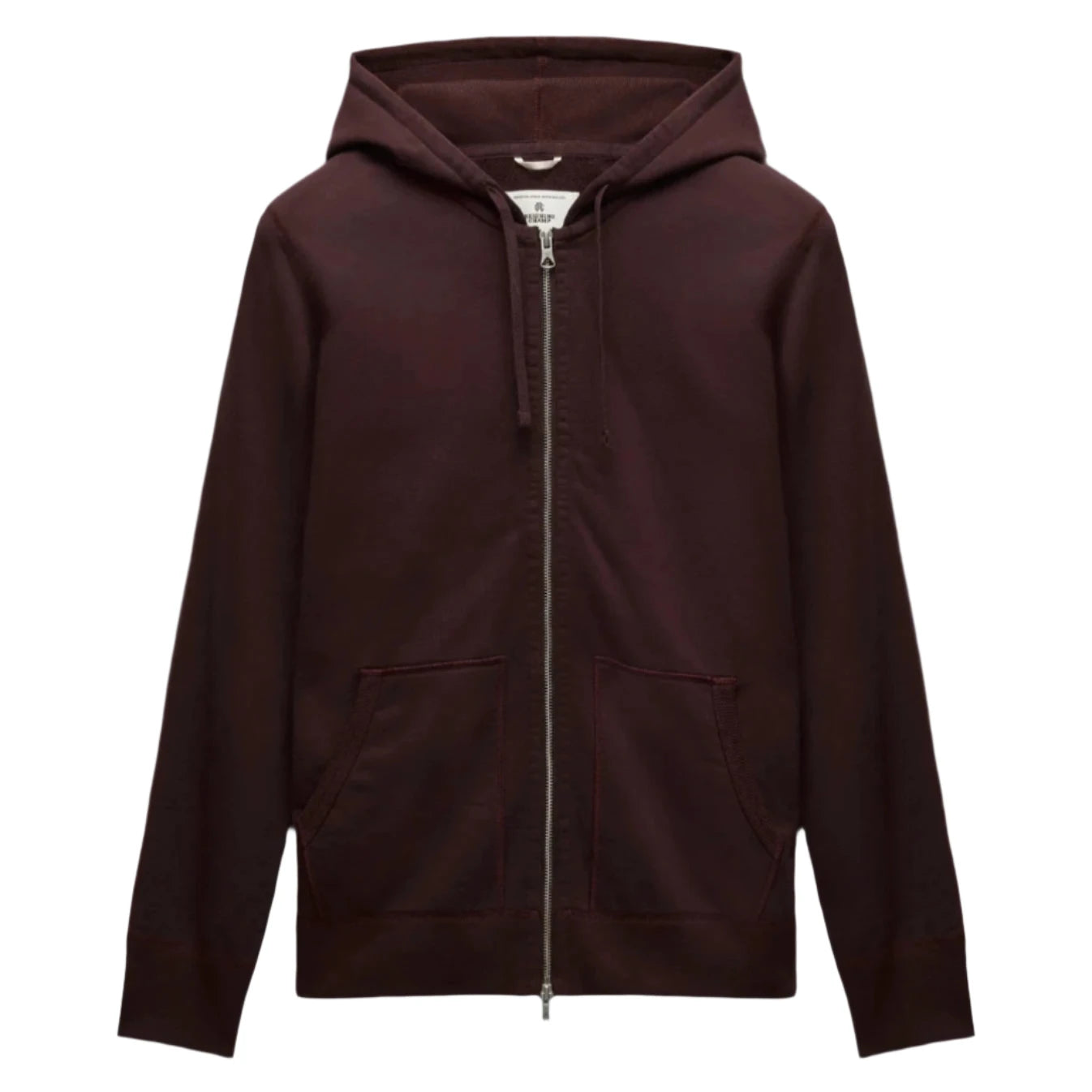 Midweight Terry Slim Zip Hoodie Oxblood