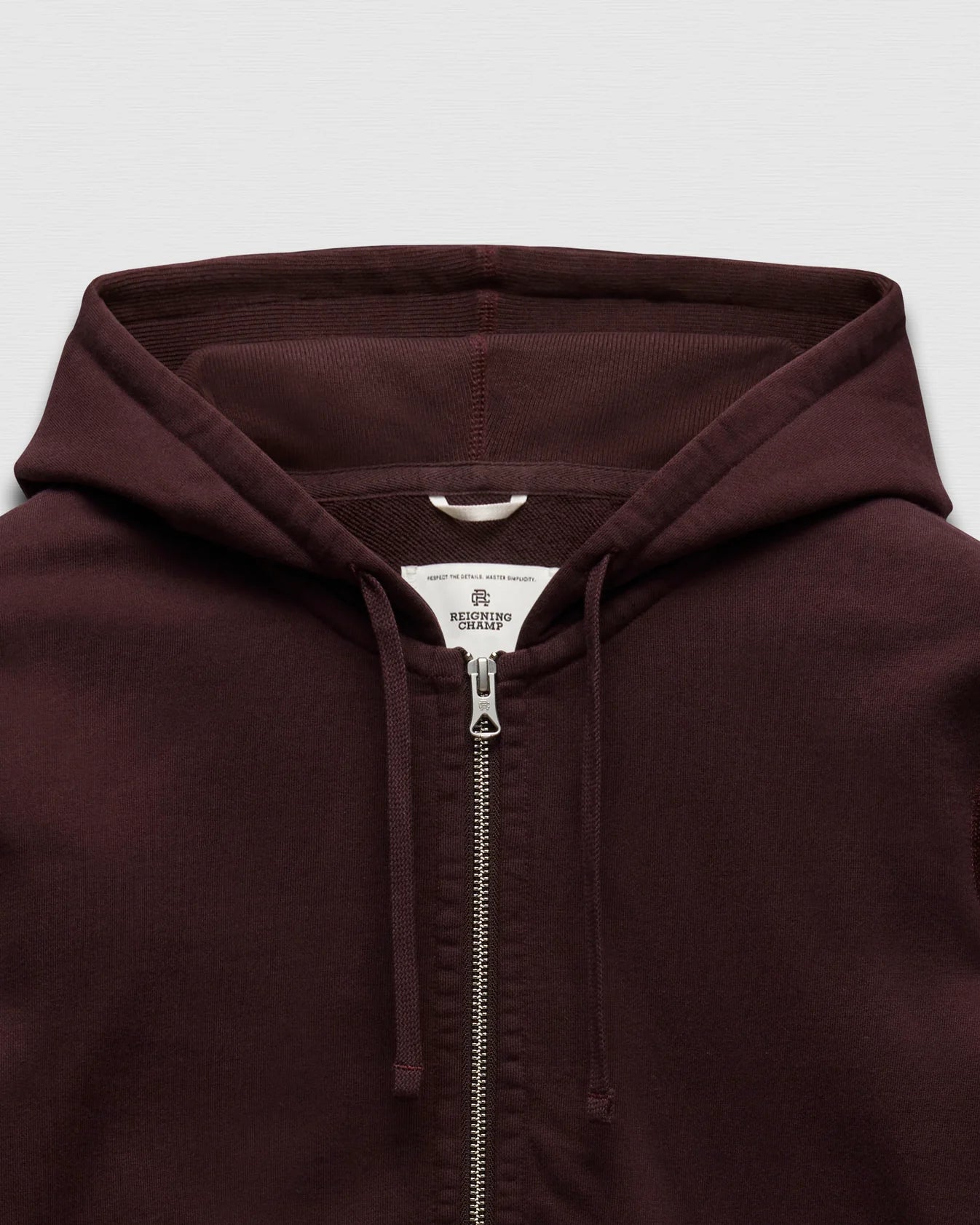 Midweight Terry Slim Zip Hoodie Oxblood