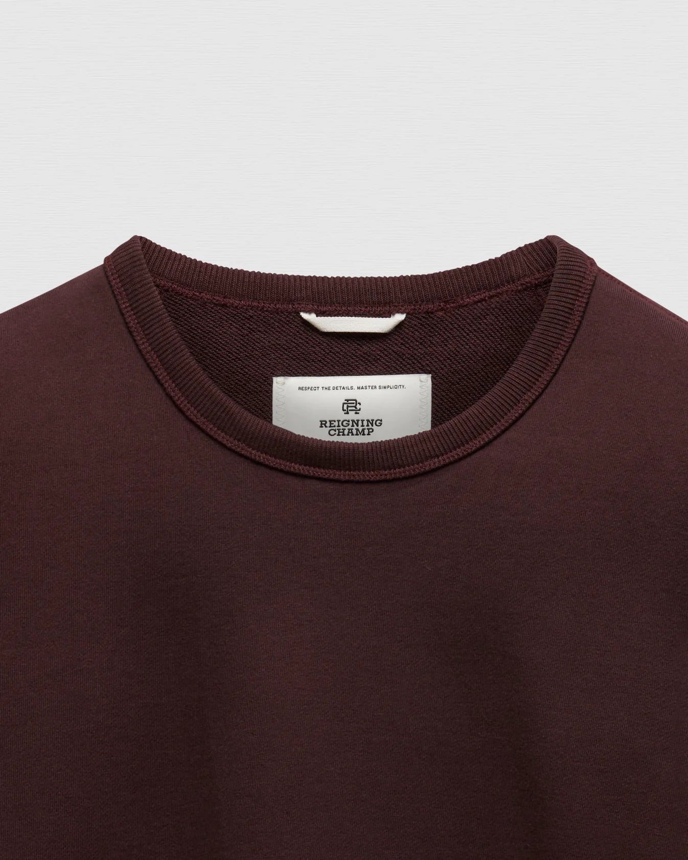 Midweight Terry Slim Crewneck Oxblood