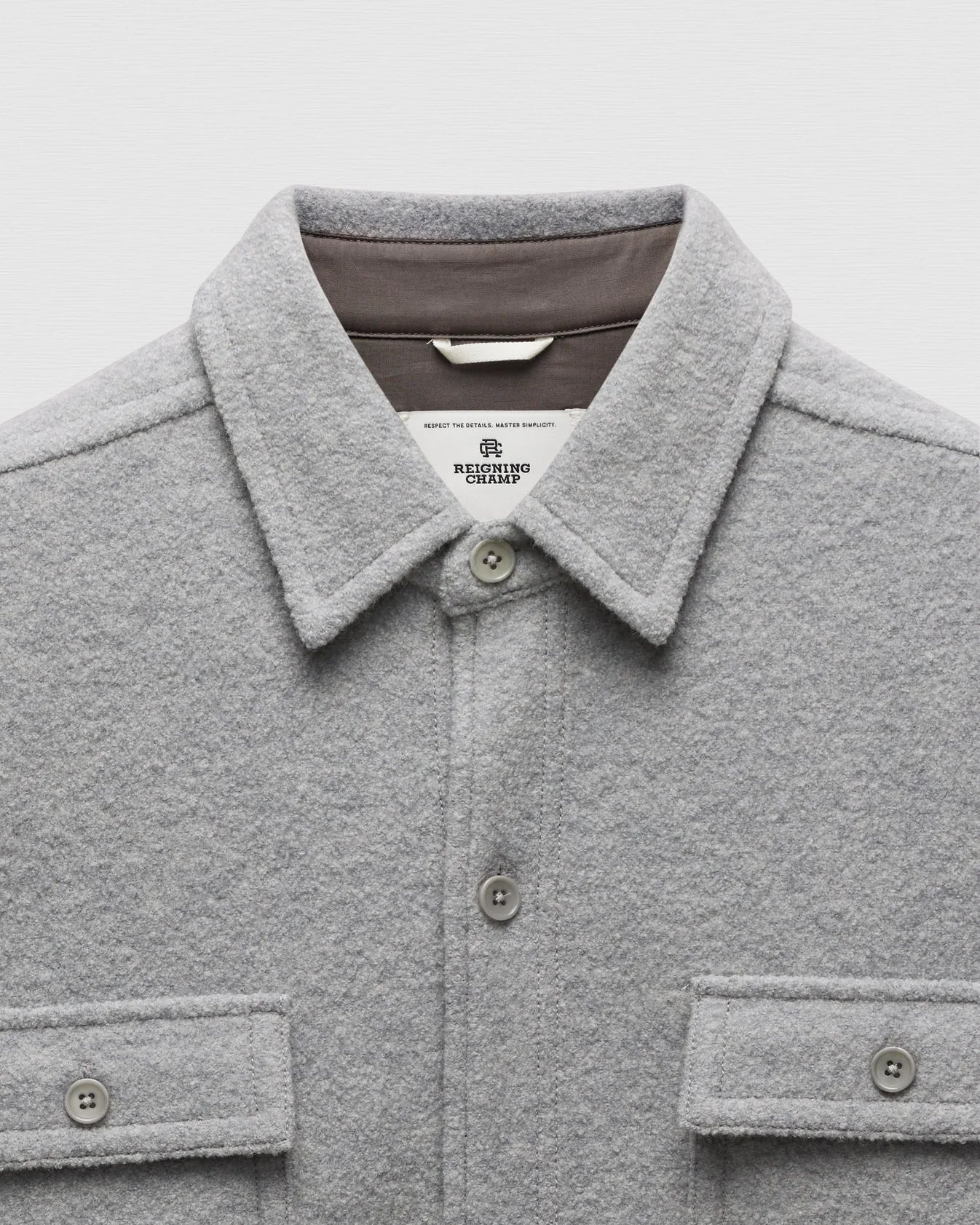 Boiled Wool Warden Overshirt Heather Grey