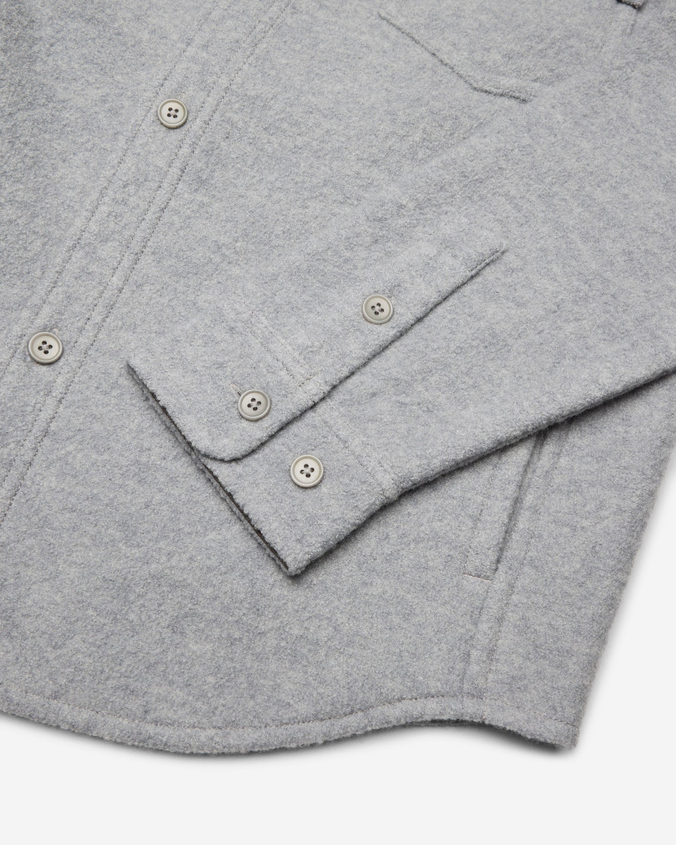 Boiled Wool Warden Overshirt Heather Grey
