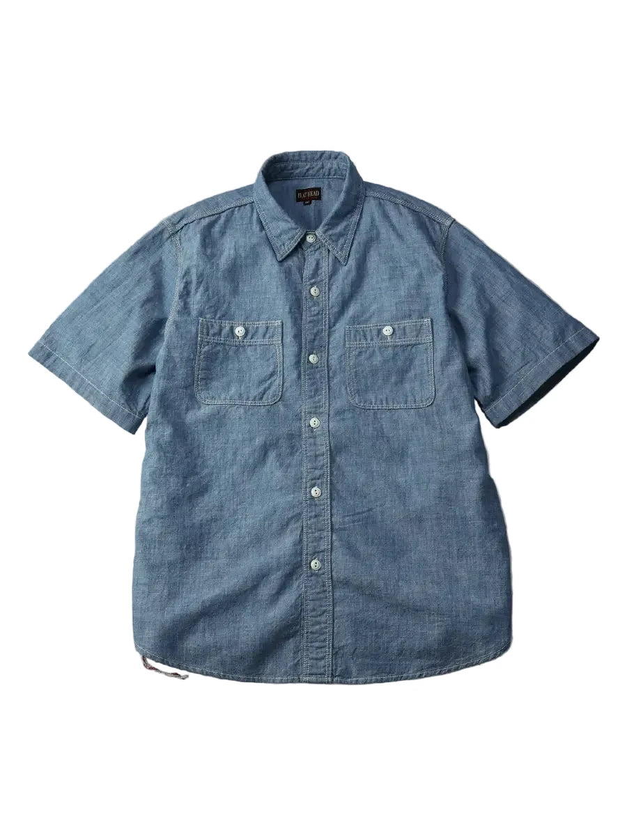 FN-SCK-010S 5oz S/S Chambray Work Shirt - Blue