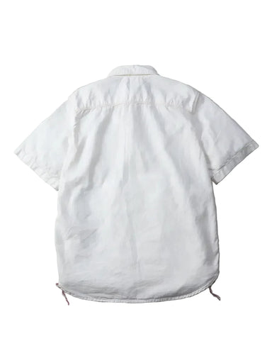White short-sleeve shirt on a gray background