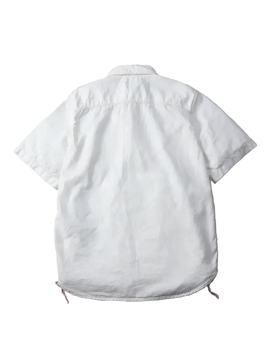 White short-sleeve shirt on a gray background