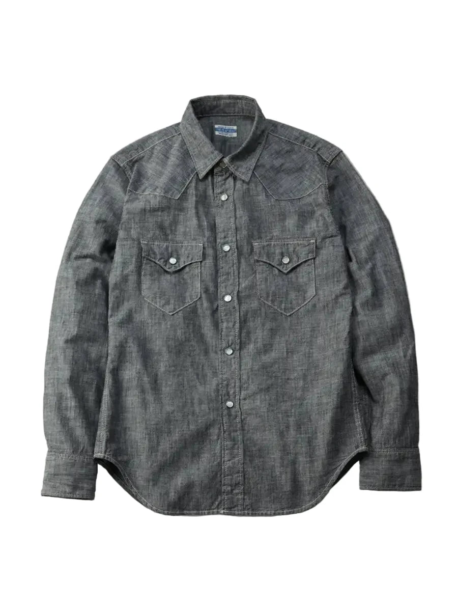 FN-SCW-003L 5oz Western Chambray Shirt Black
