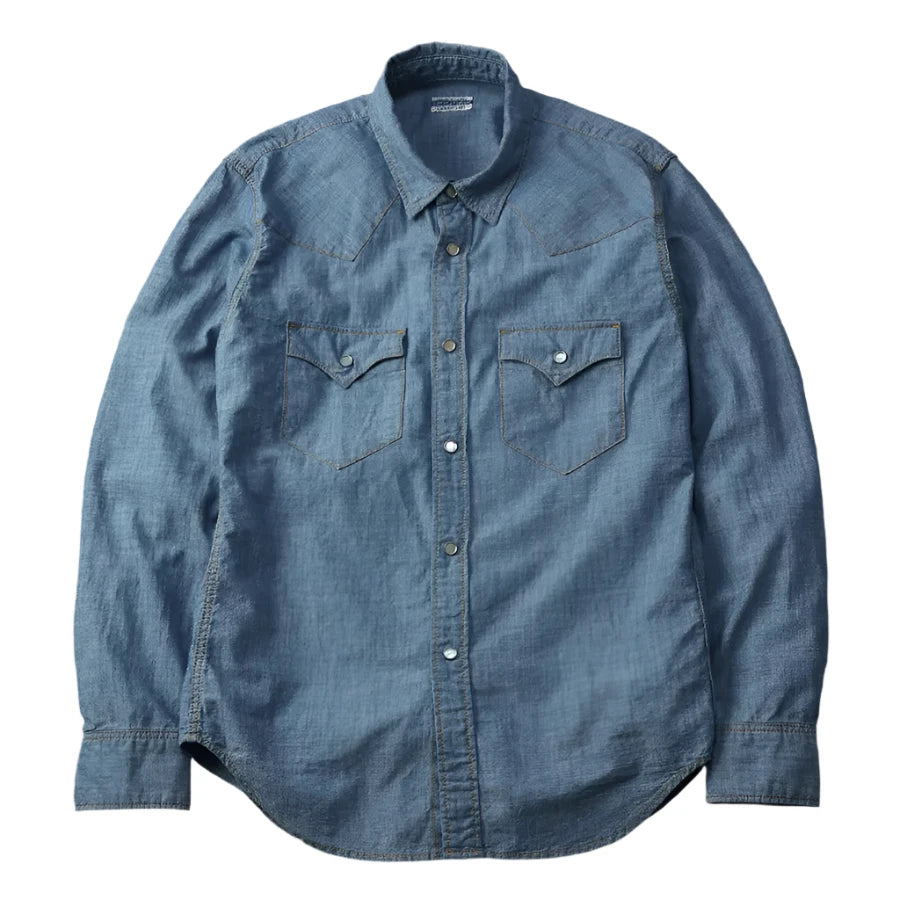 FN-SCW-003L 5oz Western Chambray Shirt Blue
