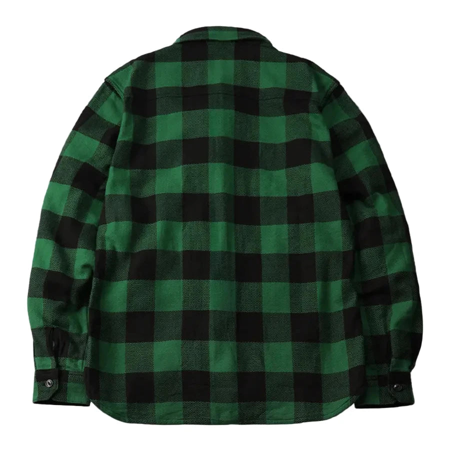 FN-SNR-101L Block Check Flannel shirt - Green Black