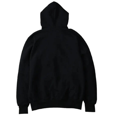 Black hoodie on a light gray background