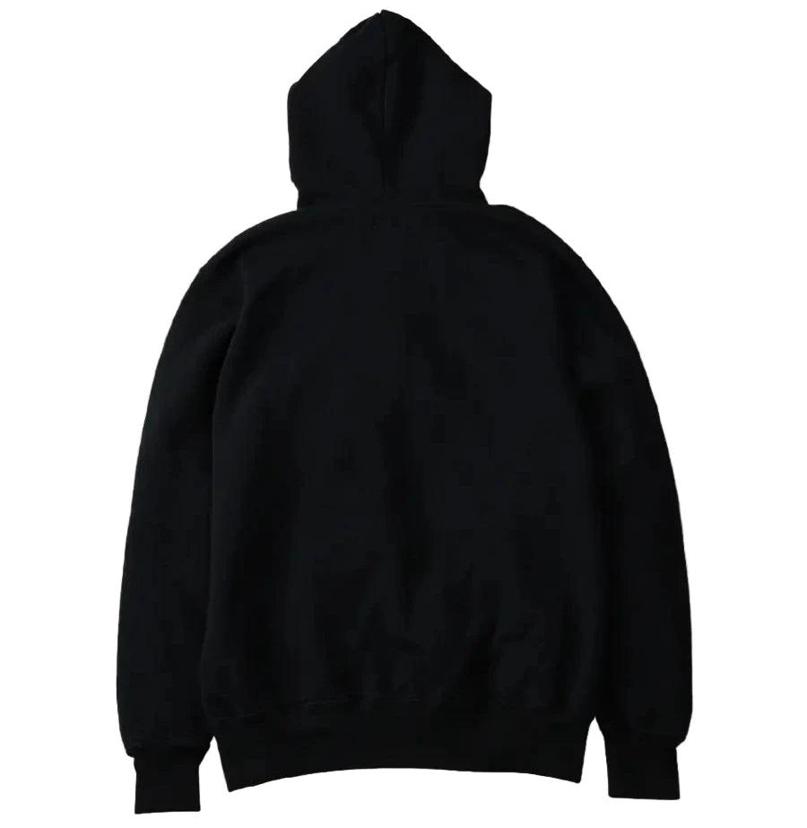 Black hoodie on a light gray background