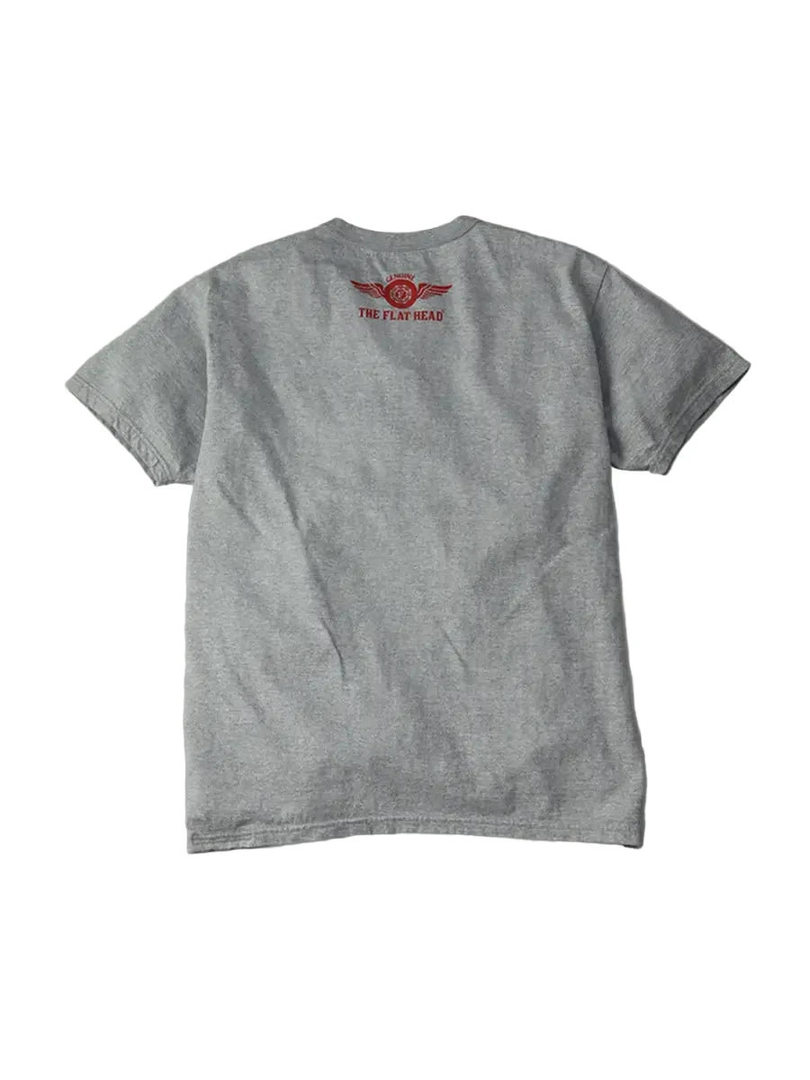 FN-THC-203 Three-Needle, One-Needle Removed T-Shirt Small Flying Wheel Gray