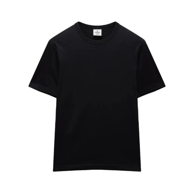 Black t-shirt on a light gray background