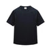 Black t-shirt on a light gray background