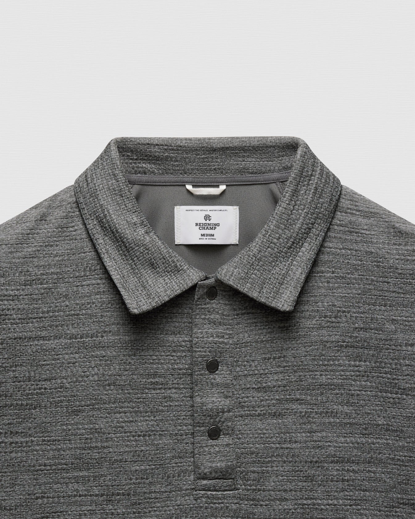 Solotex Mesh Tiebreaker Standard Fit Polo Heather Carbon