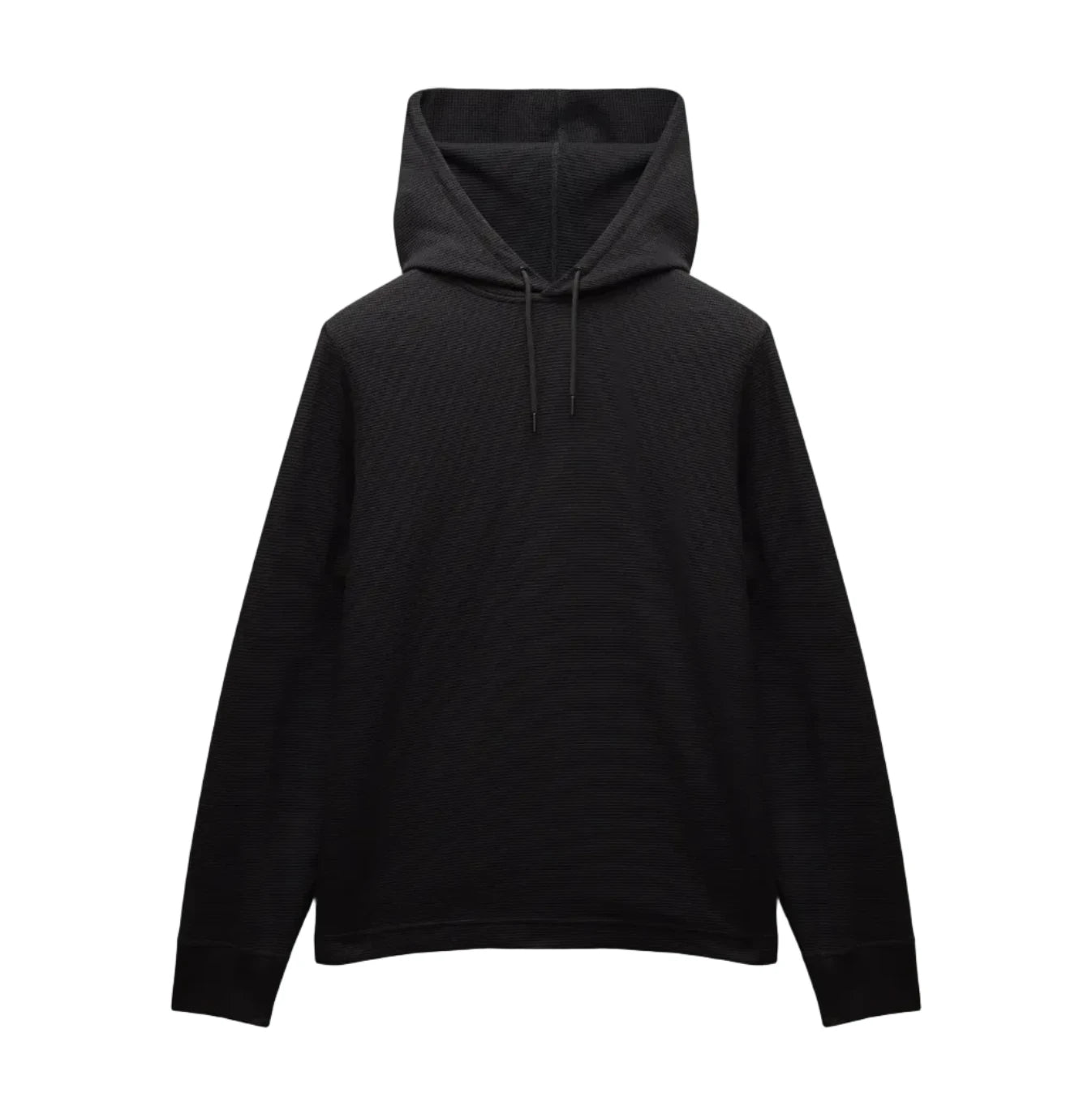 Lightweight Waffle Standard Fit Hoodie Black