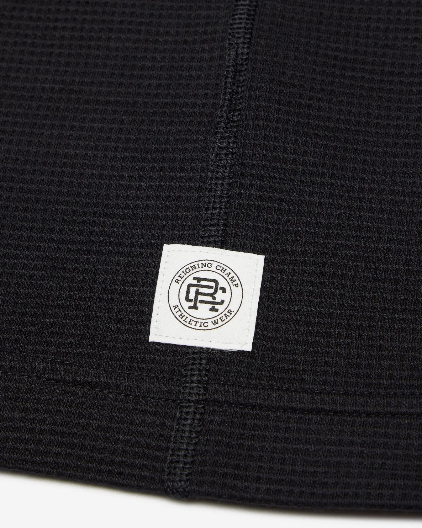 Lightweight Waffle Standard Fit Hoodie Black