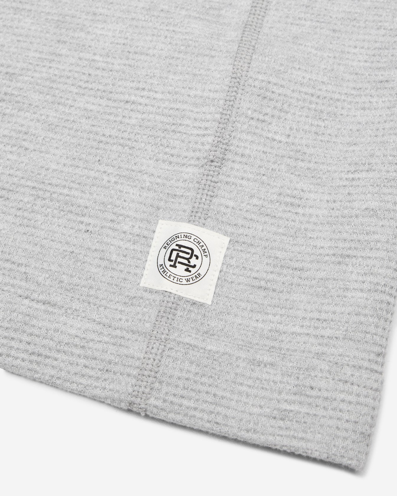 Lightweight Waffle Standard Fit Henley - Heather Grey