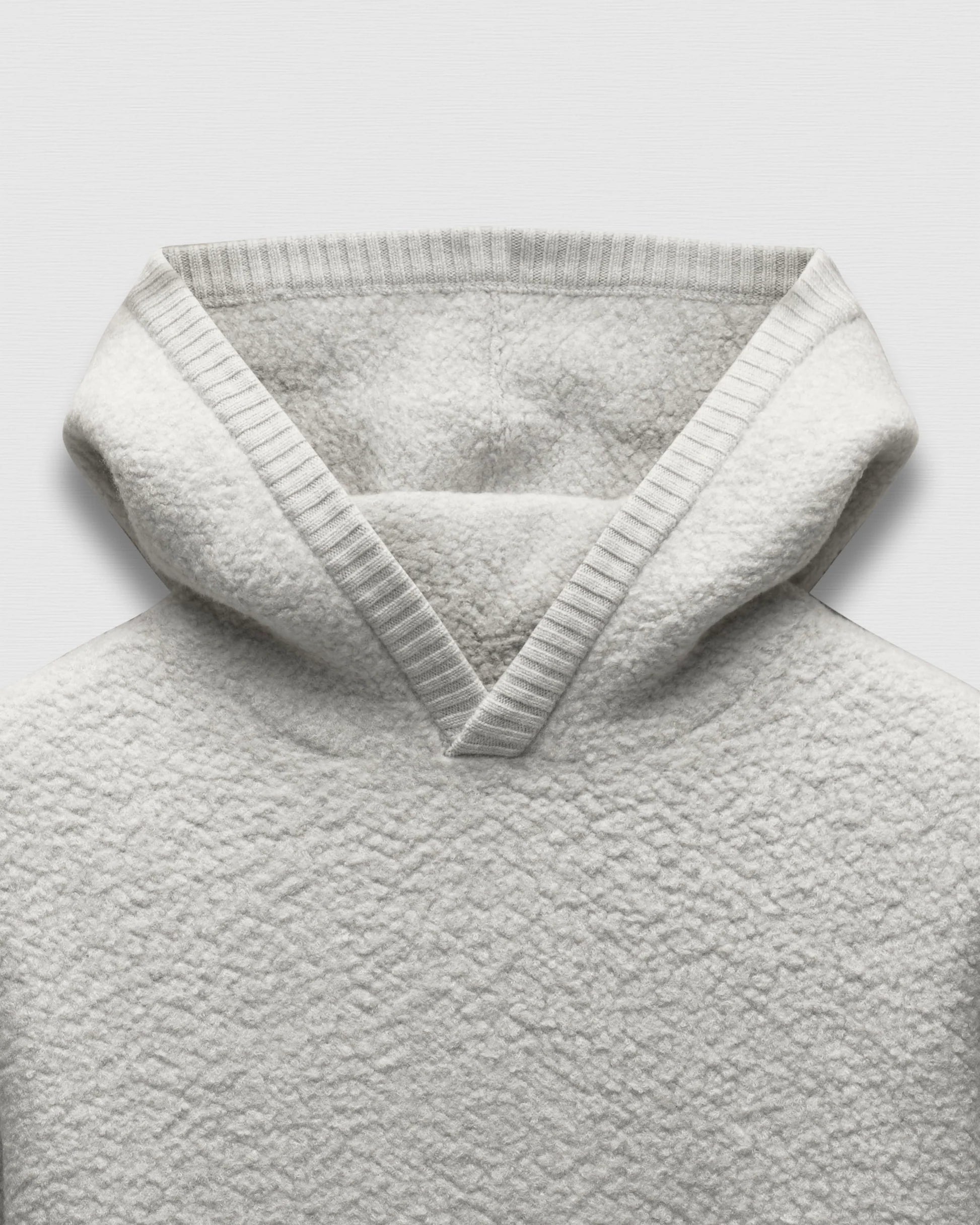 Textured Boucle Turf Hoodie Light Grey