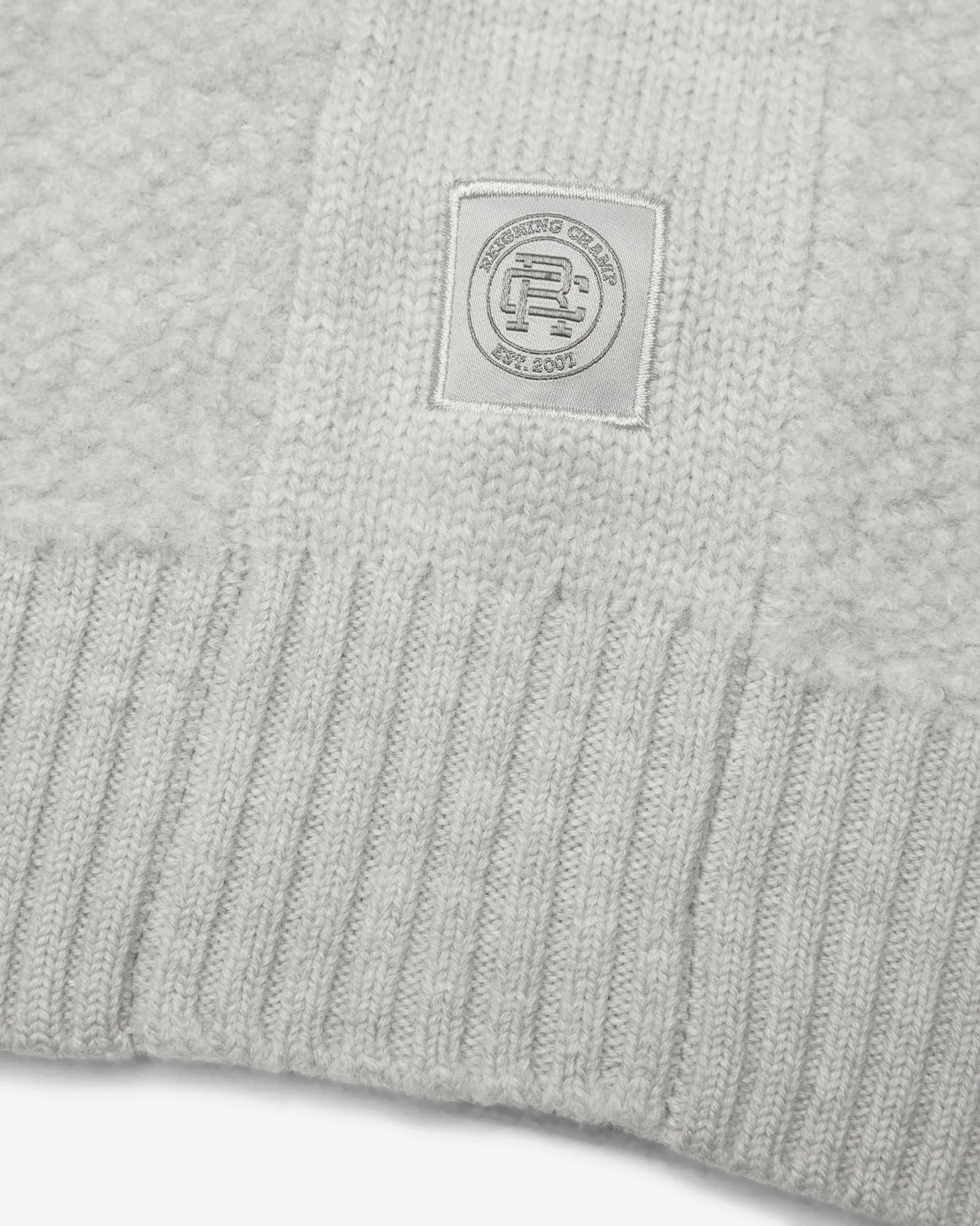 Textured Boucle Turf Hoodie Light Grey