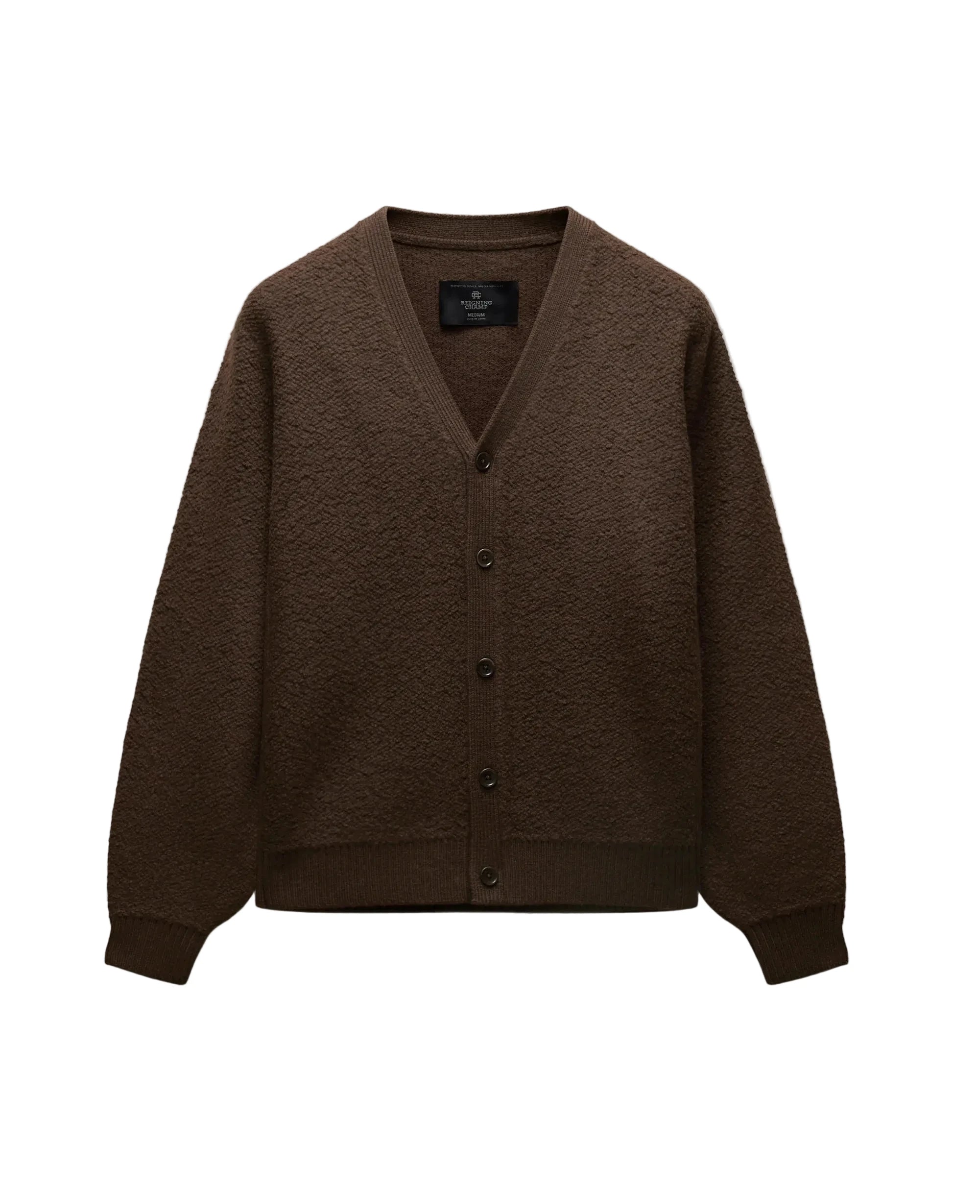 Textured Boucle Turf Cardigan Coffee