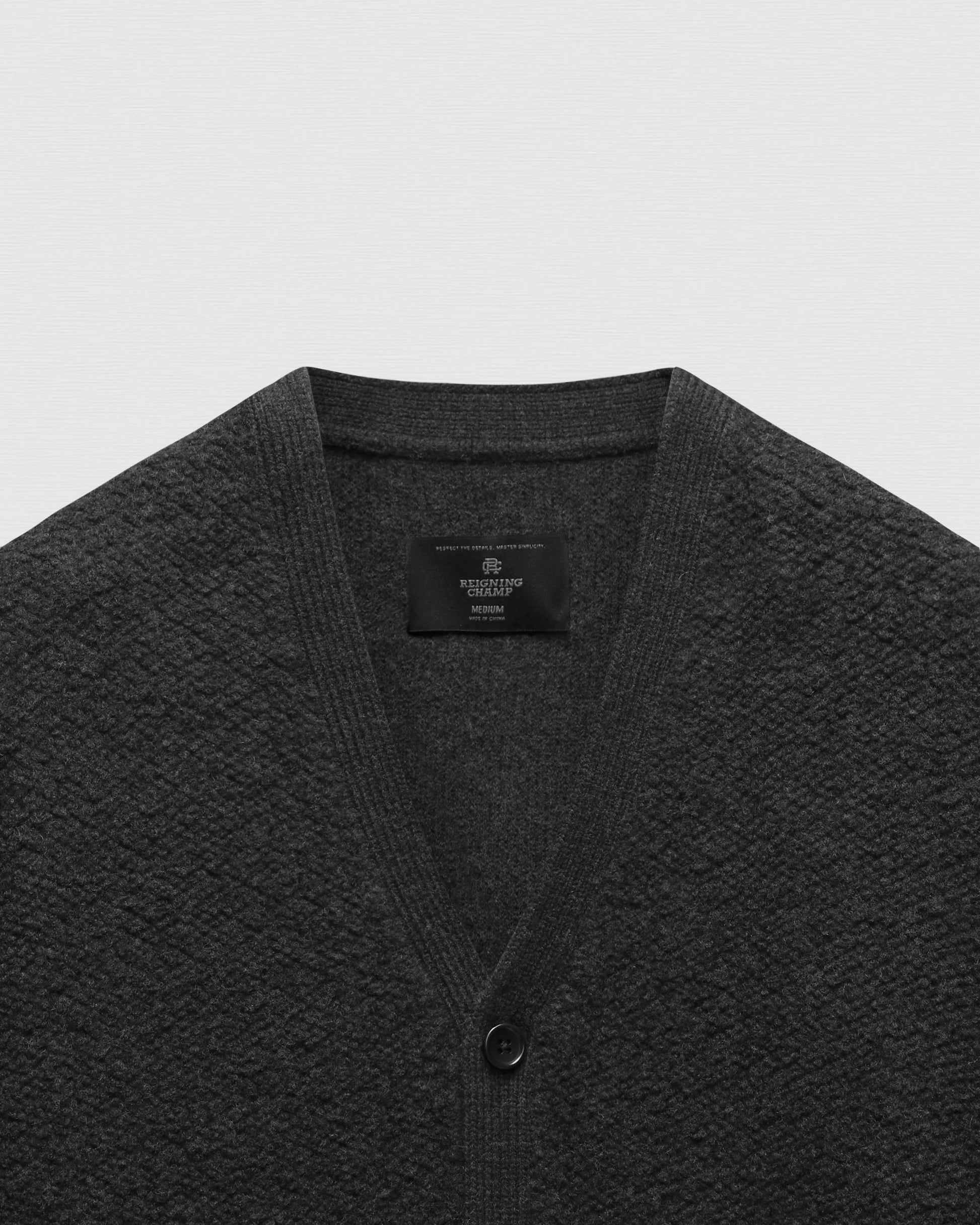 Textured Boucle Turf Cardigan Heather Black