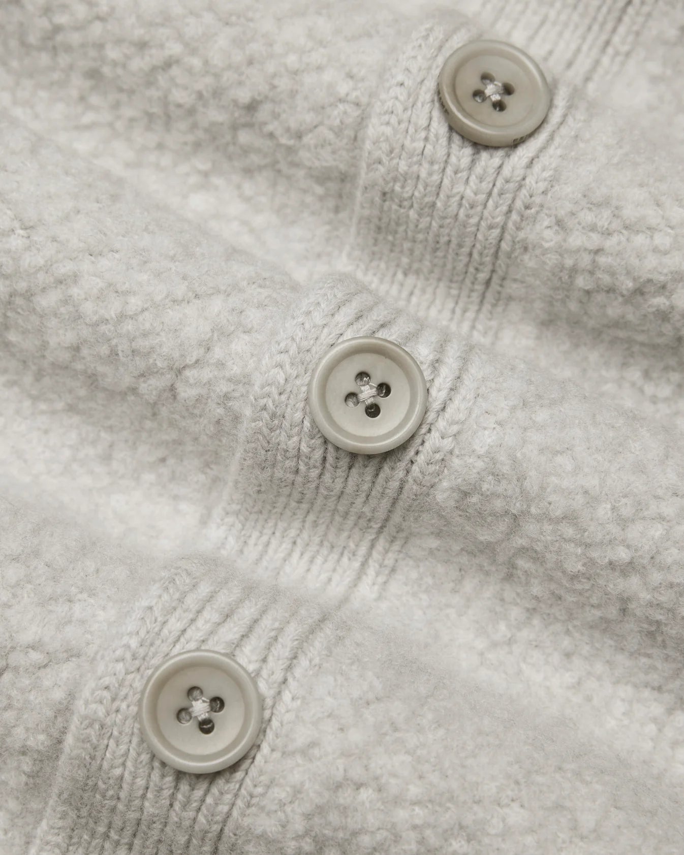 Textured Boucle Turf Cardigan Light Grey