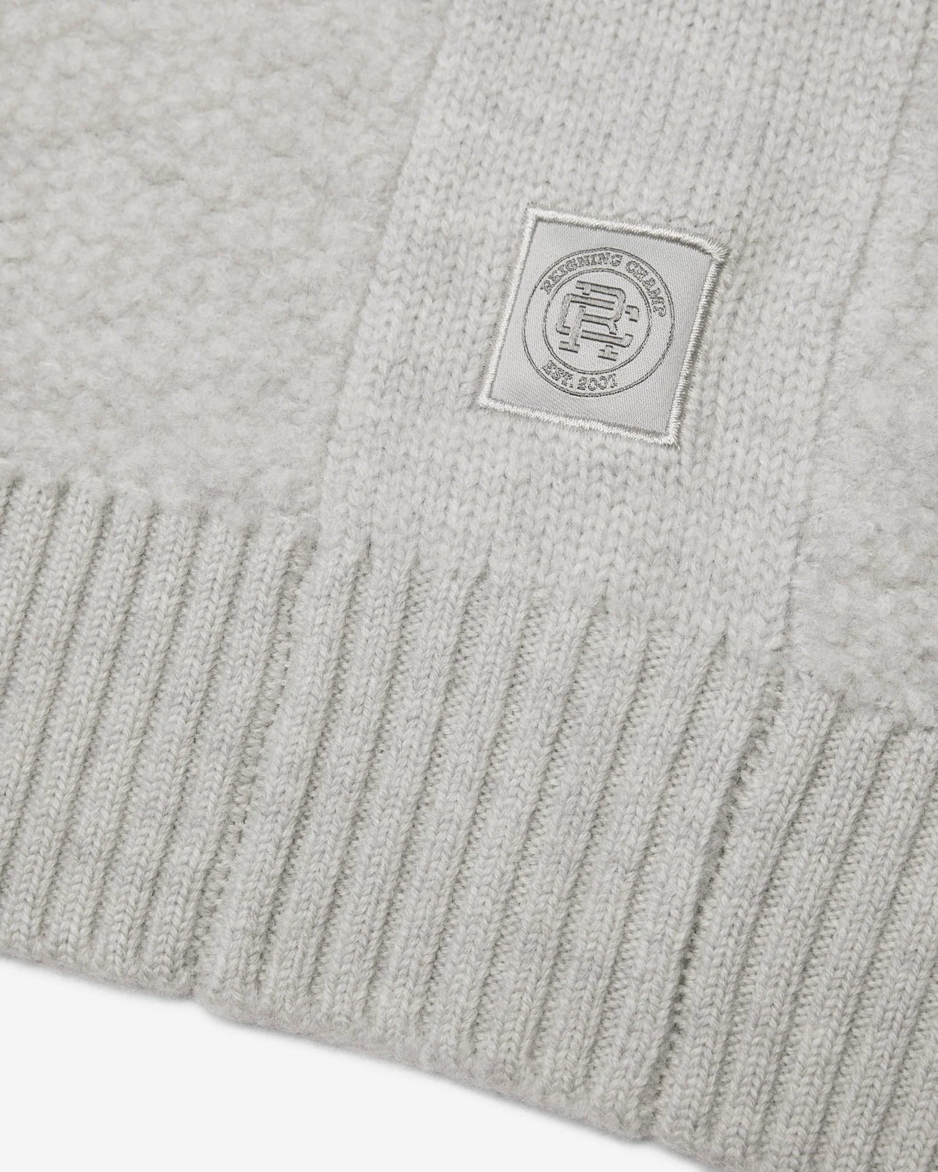 Textured Boucle Turf Cardigan Light Grey