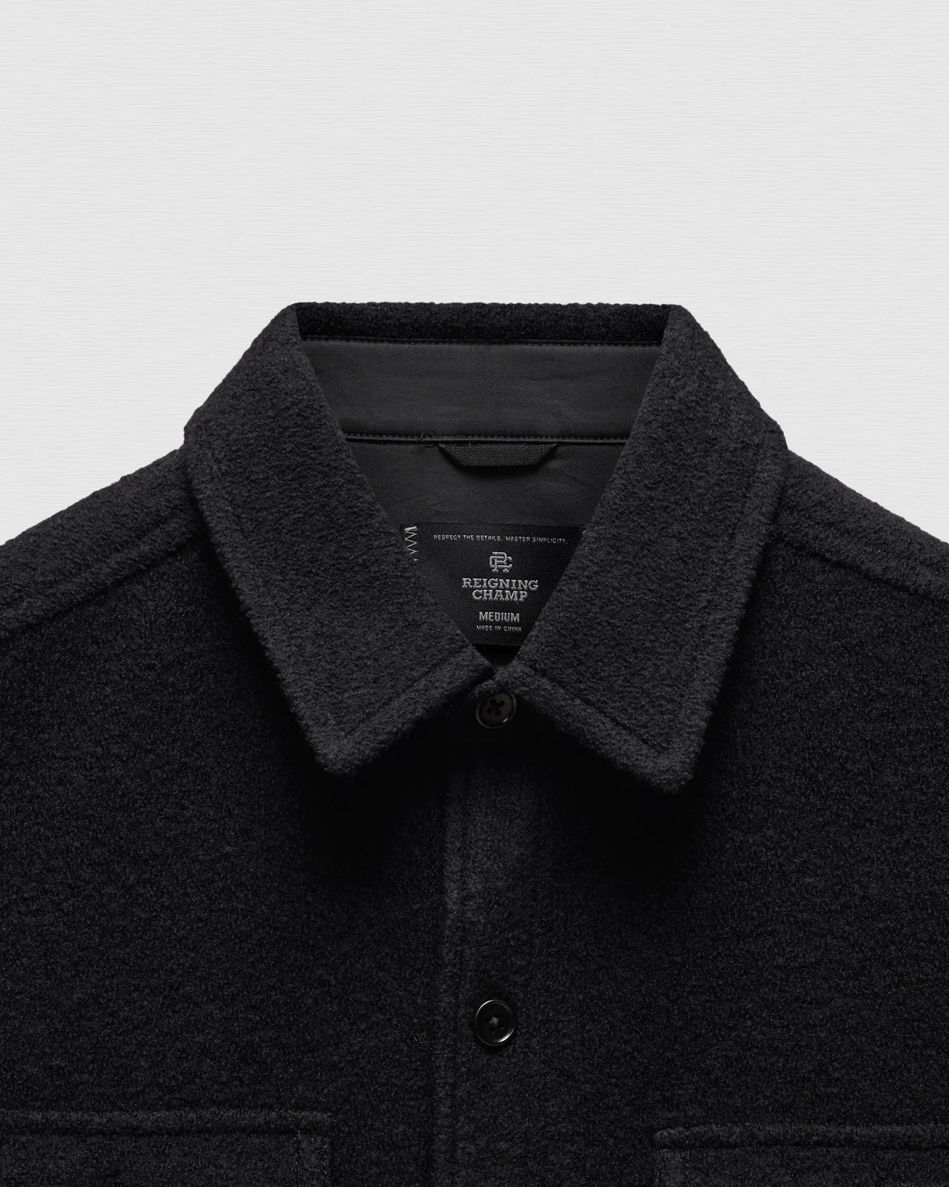 Boiled Wool Warden Overshirt Black