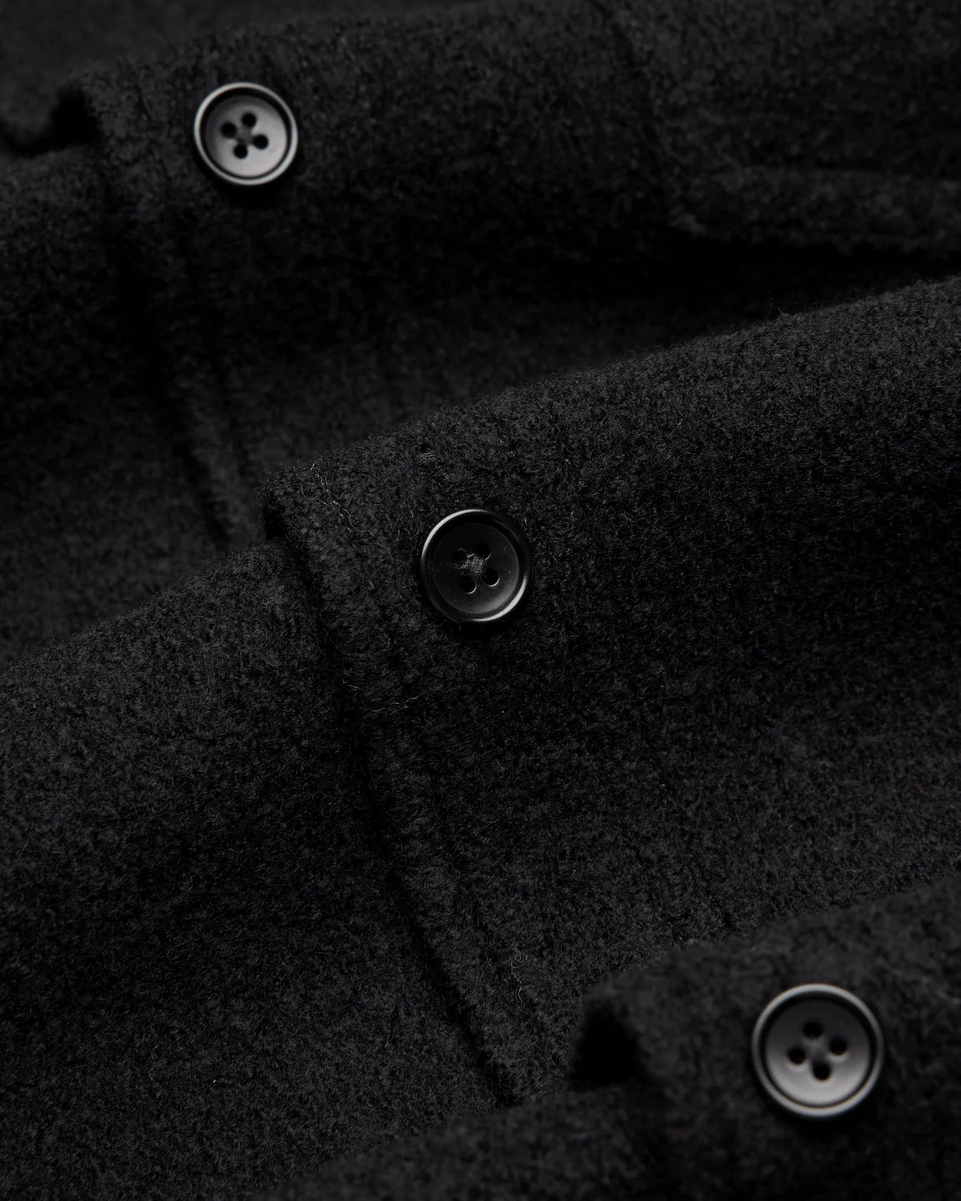 Boiled Wool Warden Overshirt Black