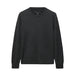 A dark charcoal gray long-sleeve crewneck sweater, presented flat against a light gray background.