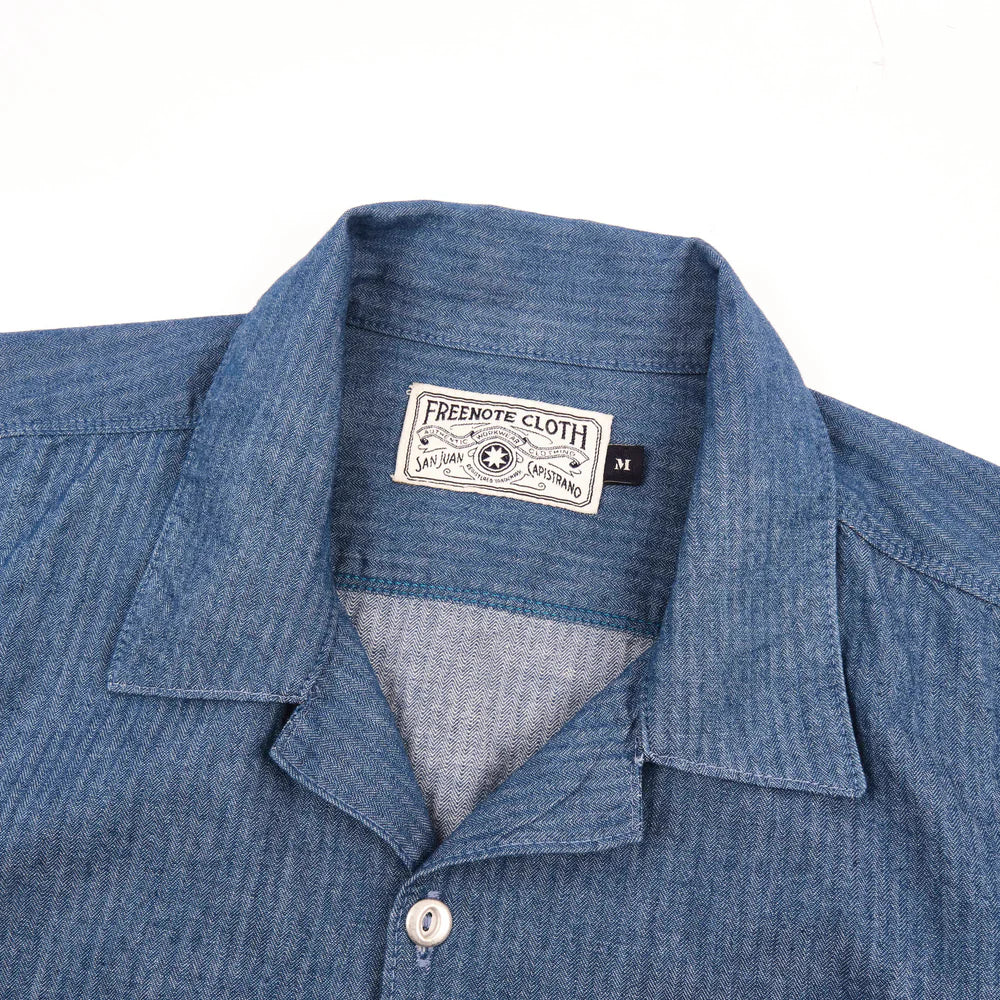 Dayton 5oz Short Sleeve Blue Herringbone
