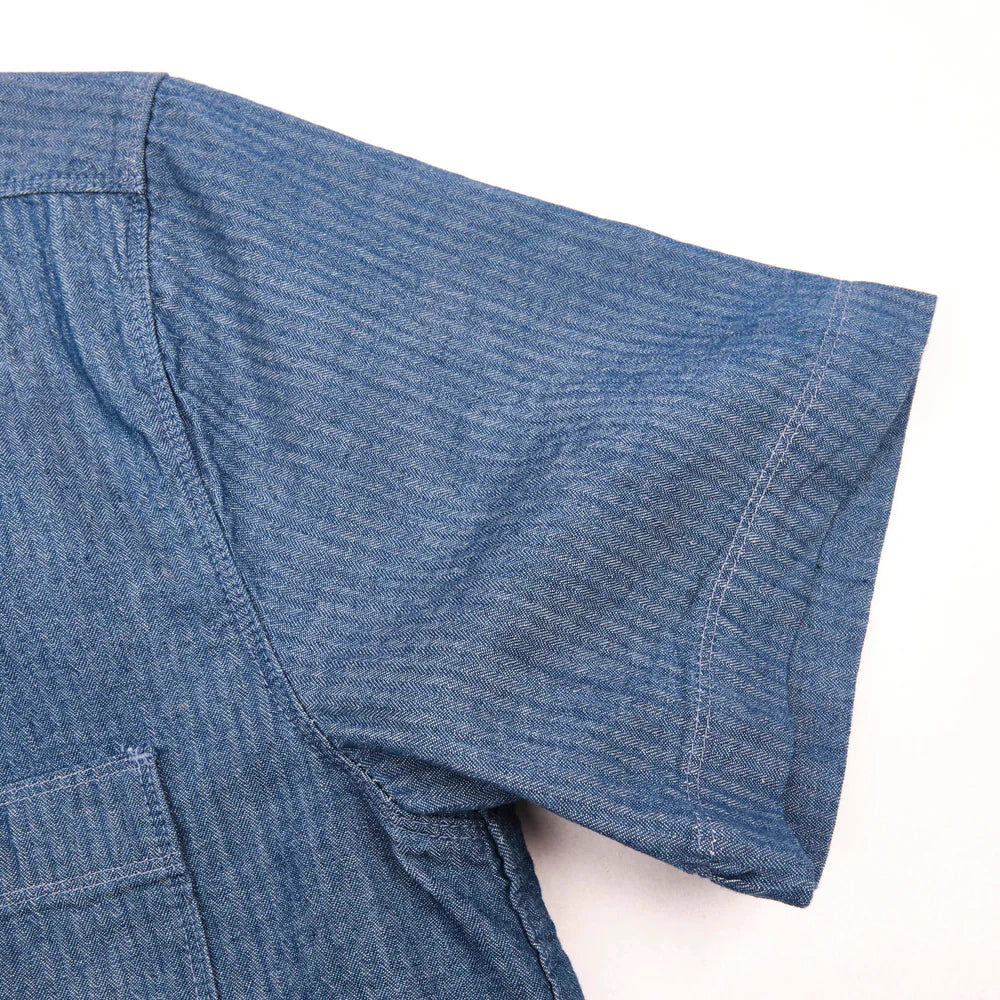 Dayton 5oz Short Sleeve Blue Herringbone