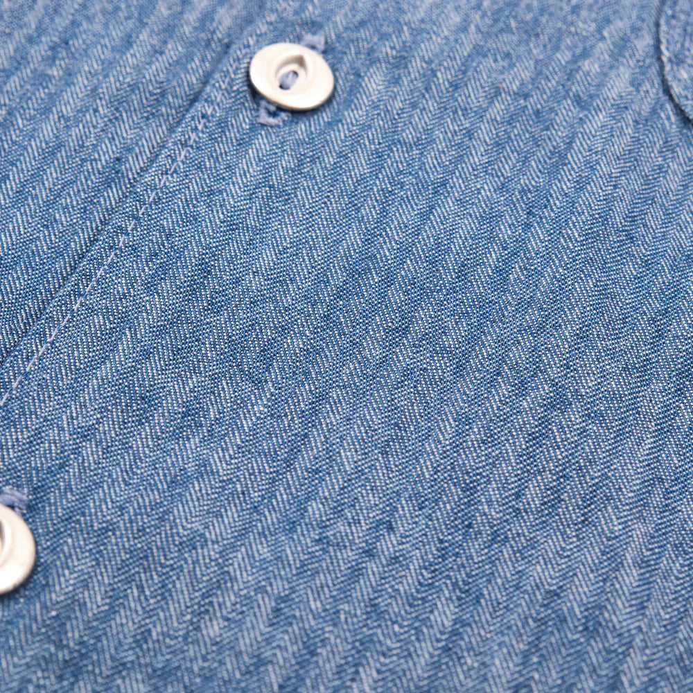 Dayton 5oz Short Sleeve Blue Herringbone