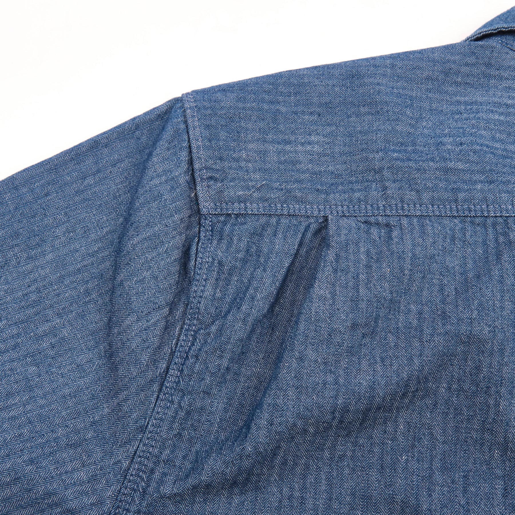 Dayton 5oz Short Sleeve Blue Herringbone